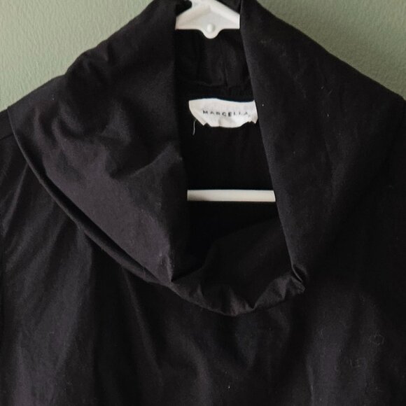 Marcella NYC Atlantic Top Cotton Poplin Stand Up Collar Black Small S Modern - Picture 10 of 10